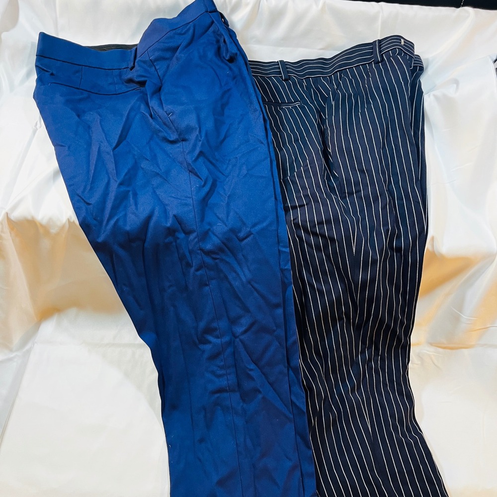 ASOS DESIGN Mens Navy Pinstripe Suit Trousers Formal Dress Pants W32 L36
